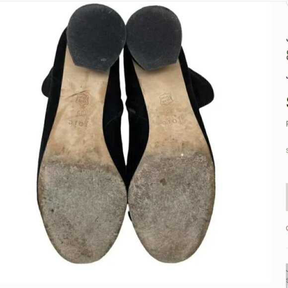 Joie Rarly Black Suede Zip Almond Toe Ankle Boots - Size 8.5 EU 39 - Picture 6 of 9